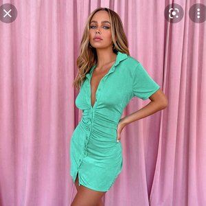 HONEY BUM- BACK AT IT BUTTON UP DRESS